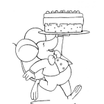 Dibujo para colorear Dibujo De Raton Con Pastel De Frambuesa Para Pintar Y Colorear