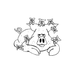 Dibujo para colorear Mama Marrana Con 7 Marranitos Para Pintar Y Colorear Una Cerda Con Sus Cerditos O Puerca Con Sus Puerquitos O Cocha Con Con Sus Cochitos O Chancha Con Sus Chanchitos O Cochina Con Cochinitos
