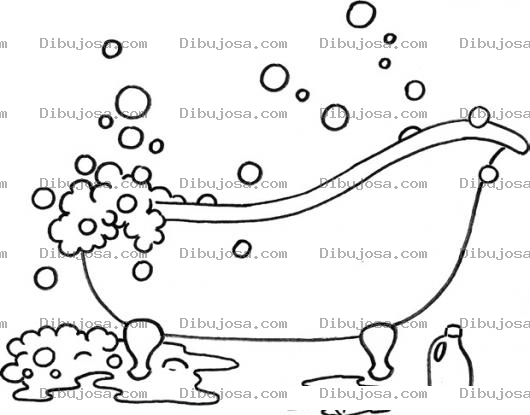 Dibujo para colorear Dibujo De Tina Con Espuma Y Burbujas Para Pintar Y Colorear