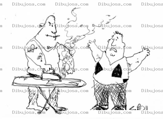 Dibujo para colorear Dibujo De Hombre Planchando Ropa Para Pintar Y Colorear