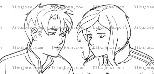 Dibujo para colorear Dibujo De Chico Y Chica Para Pintar Y Colorear