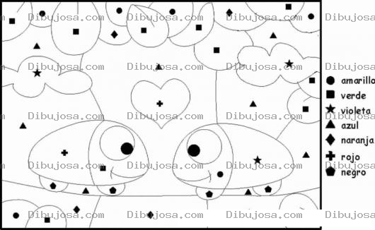 Dibujo para colorear Colorear dibujo con instrucciones