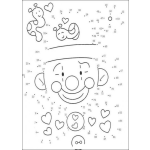 Dibujo para colorear Conecta los puntos y dibuja al payaso
