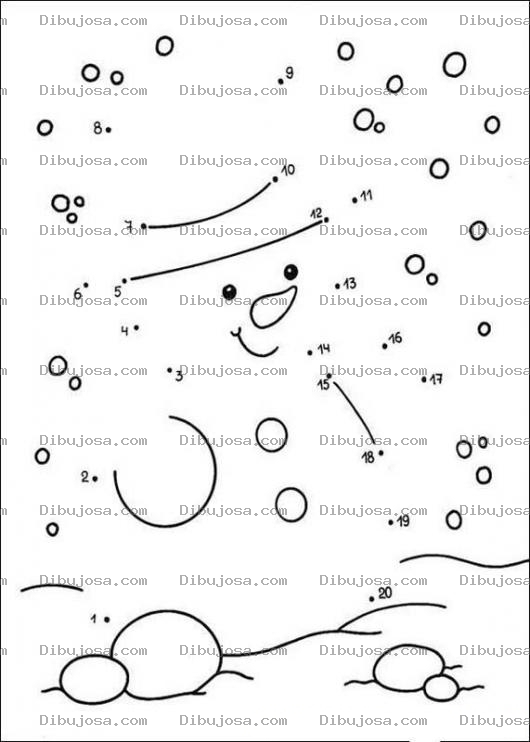 Dibujo para colorear Conecta los puntos y dibuja a frosty