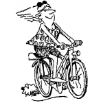 Dibujo para colorear Dibujo De Mujer En Bicicleta Para Colorear