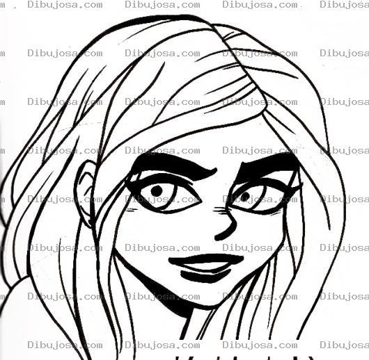 Dibujo para colorear Dibujo De Rubia Sejuda Para Pintar Y Colorear Mujer De Sejas Pobladas