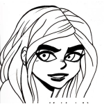 Dibujo para colorear Dibujo De Rubia Sejuda Para Pintar Y Colorear Mujer De Sejas Pobladas