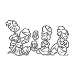 Dibujo para colorear Sauna De Mujeres Dibujo De Mujeres En Sauna Con Toallas Para Pintar Y Colorear