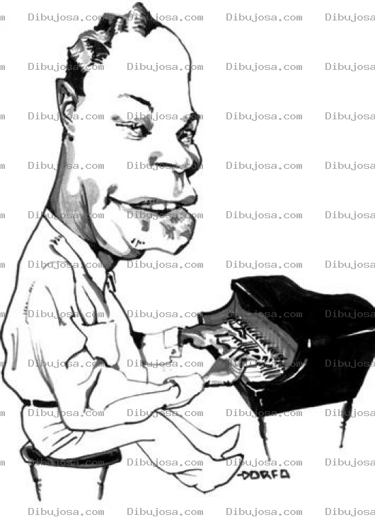 Dibujo para colorear Dibujo De Nat King Cole Para Pintar Y Colorear Al Cantante De Unforgetable