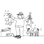 Dibujo para colorear Vendedor De Animales Para Pintar Y Colorear Hombre Vendiendo Un Pato U