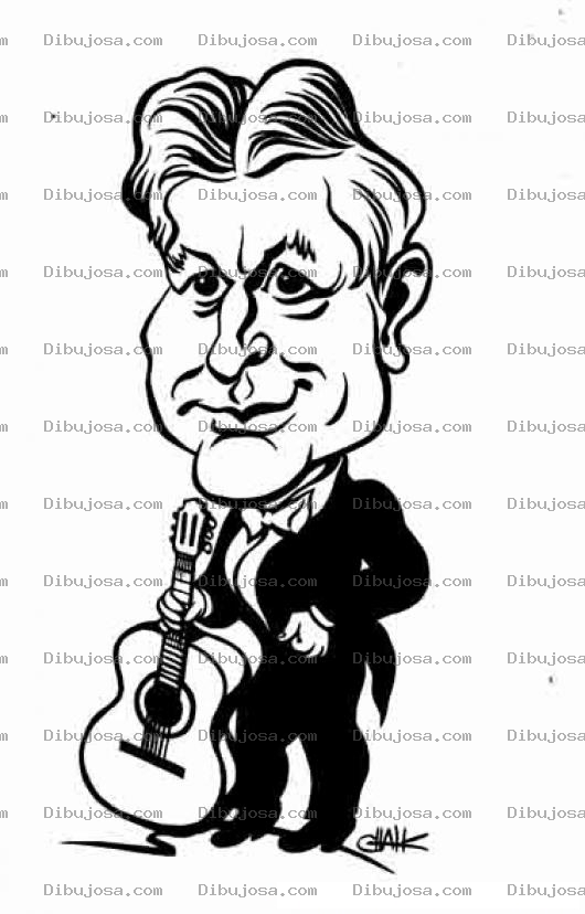 Dibujo para colorear Dibujo De Cantante Con Guitarra Con Traje Formal Vestido Elegantemente Para Pintar Y Colorear