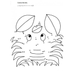 Dibujo para colorear Conecta los puntos y dibuja al cangrejo