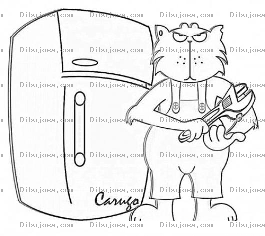 Dibujo para colorear Tecnico En Refrigeradoras Dibujo De Gato Experto En Refrigeracion Para Pintar Y Colorear