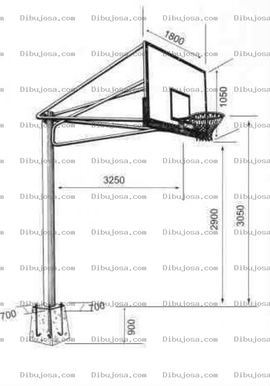 Dibujo para colorear Medidas De Un Tablero De Basketball En Centrimetros Para Pintar Y Colorear
