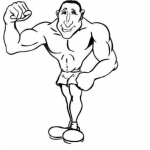Dibujo para colorear Dibujo De Fisiculturista Piernas Flacas Para Pintar Y Colorear
