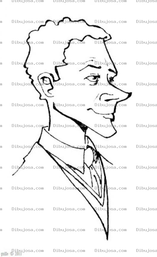 Dibujo para colorear Dibujo De Hombre Con Nariz Respingada Para Pintar Y Colorear