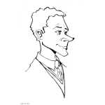 Dibujo para colorear Dibujo De Hombre Con Nariz Respingada Para Pintar Y Colorear