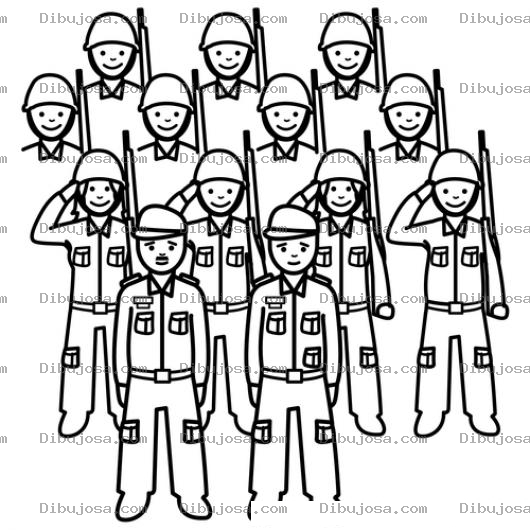 Dibujo para colorear Dibujo De Ejercito De Soldados Militares Para Pintar Y Colorear