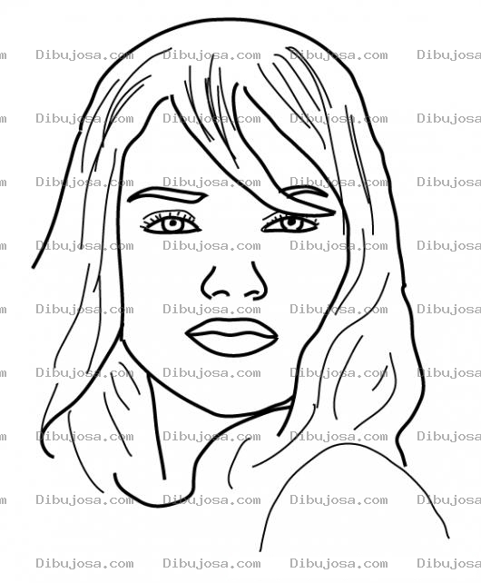 Dibujo para colorear Dibujo De Pelirroja Con Labios De Color Carmin Para Pintar Y Colorear