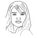 Dibujo para colorear Dibujo De Pelirroja Con Labios De Color Carmin Para Pintar Y Colorear