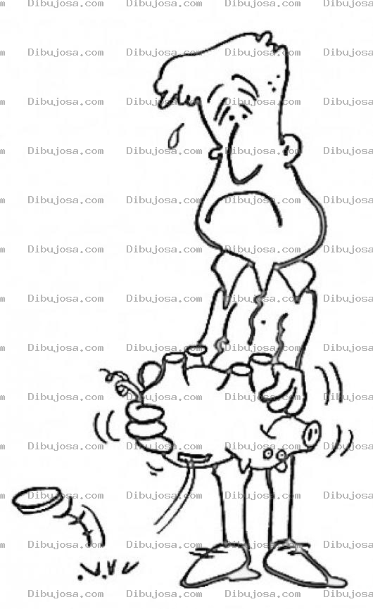 Dibujo para colorear Dibujo De Hombre Sin Ahorros Para Pintar Y Colorear Senor Sin Dinero