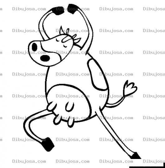 Dibujo para colorear Dibujo De Vaca Baletista Para Pintar Y Colorear