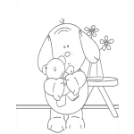 Dibujo para colorear Dibujo De Perrito Con Osito Para Pintar Y Colorear