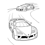Dibujo para colorear Carrera De Coches Deportivos Para Pintar Y Colorear Competencia De Carros En Pista De Carreras