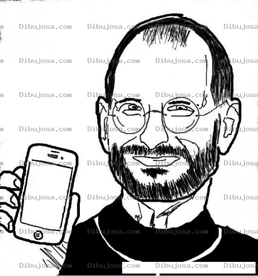 Dibujo para colorear Iphone4s Dibujo De Steve Jobs Con Iphone 4s Para Pintar Y Colorear