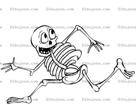Dibujo para colorear Dibujo De Calavera Huyendo Para Pintar Y Colorear A La Calaca Corriendo
