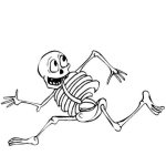 Dibujo para colorear Dibujo De Calavera Huyendo Para Pintar Y Colorear A La Calaca Corriendo