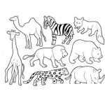 Dibujo para colorear Animalitos Del Zoologico Para Pintar Y Colorear Jirafa Camello Cebra Leon Leopardo Oso Zorro Y Rinoceronte