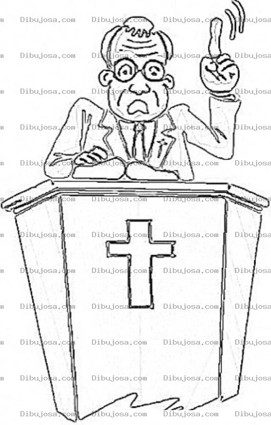 Dibujo para colorear Dibujo De Predicador Predicando La Palabra De DIOS Para Pintar Y Colorear