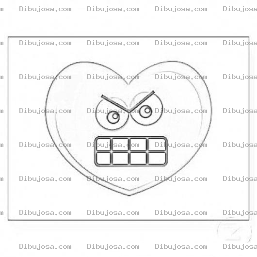 Dibujo para colorear Dibujo De Corazon Enojado Para Pintar Y Colorear