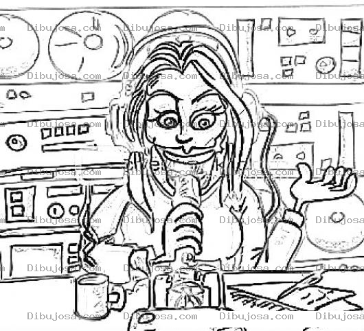 Dibujo para colorear Dibujo De Locutora Para Pintar Y Colorear
