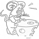 Dibujo para colorear Dibujo De Raton Con Queso Para Pintar Y Colorear