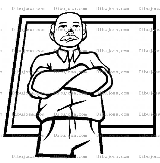 Dibujo para colorear Dibujo De Profesor Chino De Brazos Cruzados Para Pintar Y Colorear