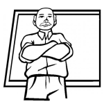 Dibujo para colorear Dibujo De Profesor Chino De Brazos Cruzados Para Pintar Y Colorear