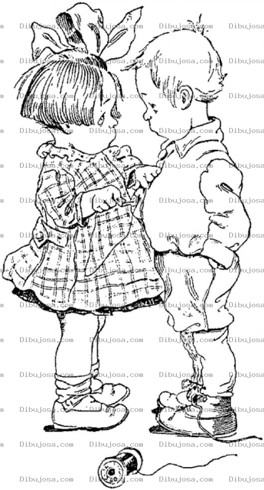 Dibujo para colorear Dibujo De Nina Poniendole Un Boton A La Camisa De Un Nino Para Pintar Y Colorear Dibujo De Preciusmoments