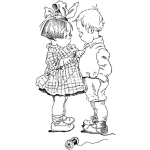 Dibujo para colorear Dibujo De Nina Poniendole Un Boton A La Camisa De Un Nino Para Pintar Y Colorear Dibujo De Preciusmoments