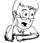 Dibujo para colorear Dibujo De Hombre Con Anteojos Asombrado Para Pintar Y Colorear Cara De Asombro