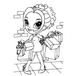 Dibujo para colorear Dibujo De Chica Bratz De Shopping Para Pintar Y Colorear Mujercita Comprando