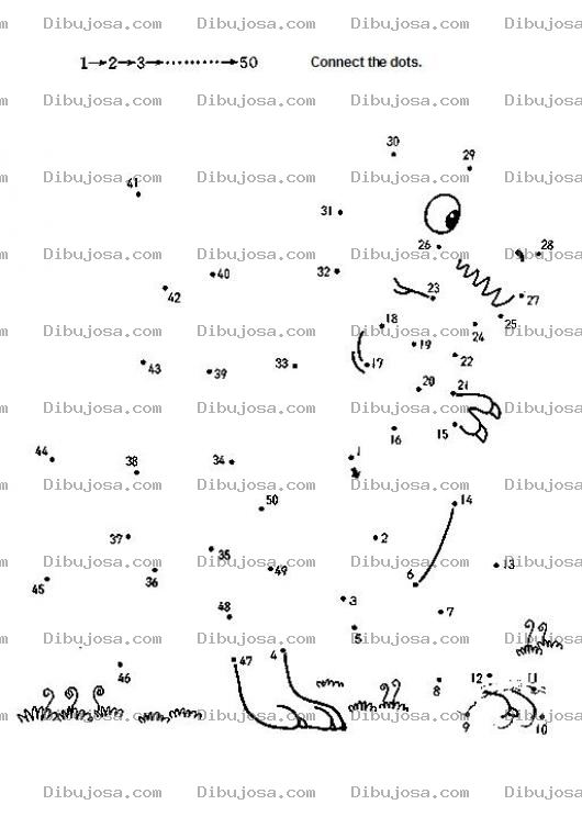 Dibujo para colorear Conecta los puntos del 1 al 50 y completa la figurita
