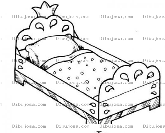 Dibujo para colorear Cama De Princesa Para Pintar Y Colorear
