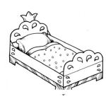 Dibujo para colorear Cama De Princesa Para Pintar Y Colorear