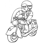 Dibujo para colorear Dibujo De Policia En Moto Para Pintar Y Colorear