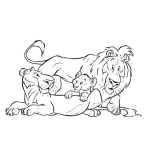 Dibujo para colorear Familia De Leones Para Pintar Y Colorear Mama Leona Papa Leon Y Bebe Leoncito