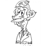 Dibujo para colorear Cara De Baboso Para Pintar Y Colorear Cara De Tonto