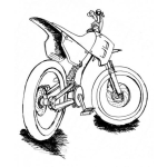 Dibujo para colorear Esta Mi Moto Alpina Derrapante Dibujo De Motocicleta De Enduro Tt Para Pintar Y Colorear