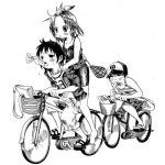 Dibujo para colorear Amigos En Bicicleta Comiendo Helado Para Pintar Y Colorear